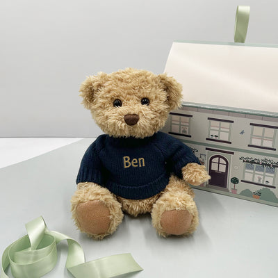 Personalised Bertie Bear, Navy