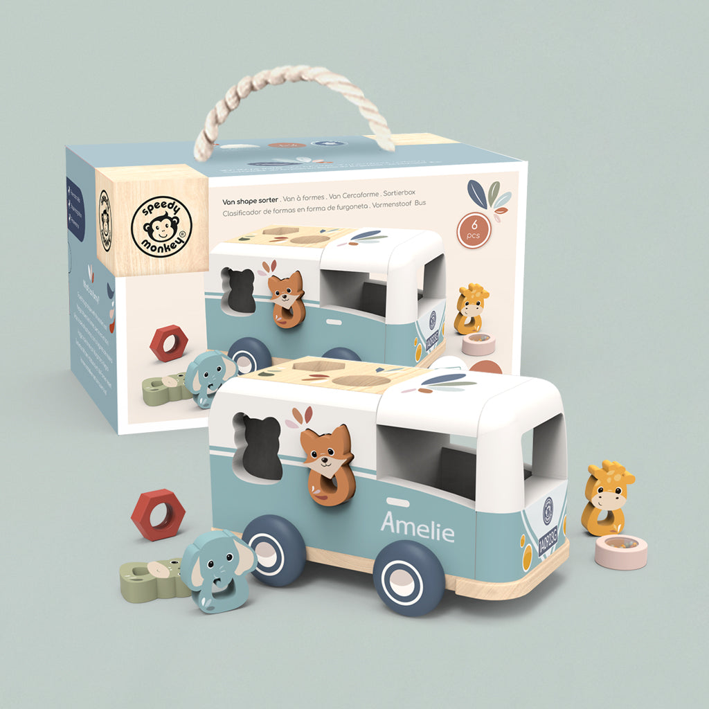 Personalised Wooden Van Shape Sorter