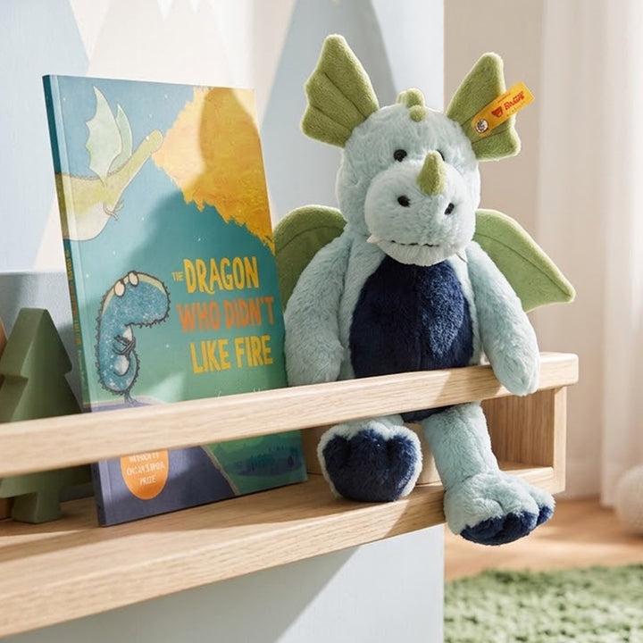 Steiff Samu Dragon Soft Toy with The Dragon Who Didn't Like Fire Storybook by Gemma Merino
