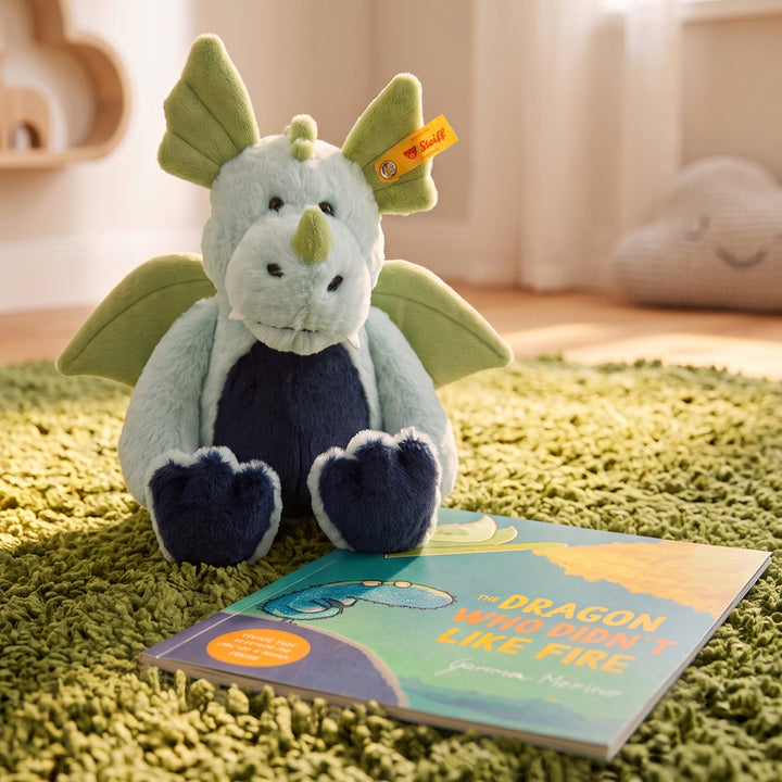 Steiff Samu Dragon Soft Toy with The Dragon Who Didn't Like Fire Storybook by Gemma Merino
