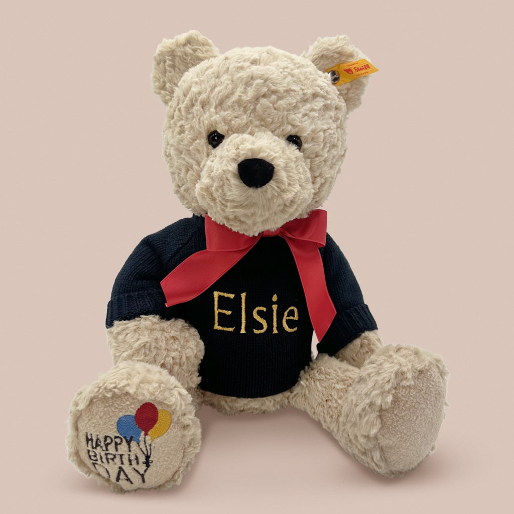 Steiff Personalised Jimmy Teddy Bear, Happy Birthday