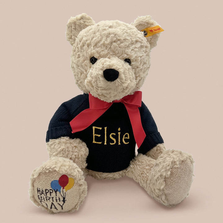 Steiff Personalised Jimmy Teddy Bear, Happy Birthday