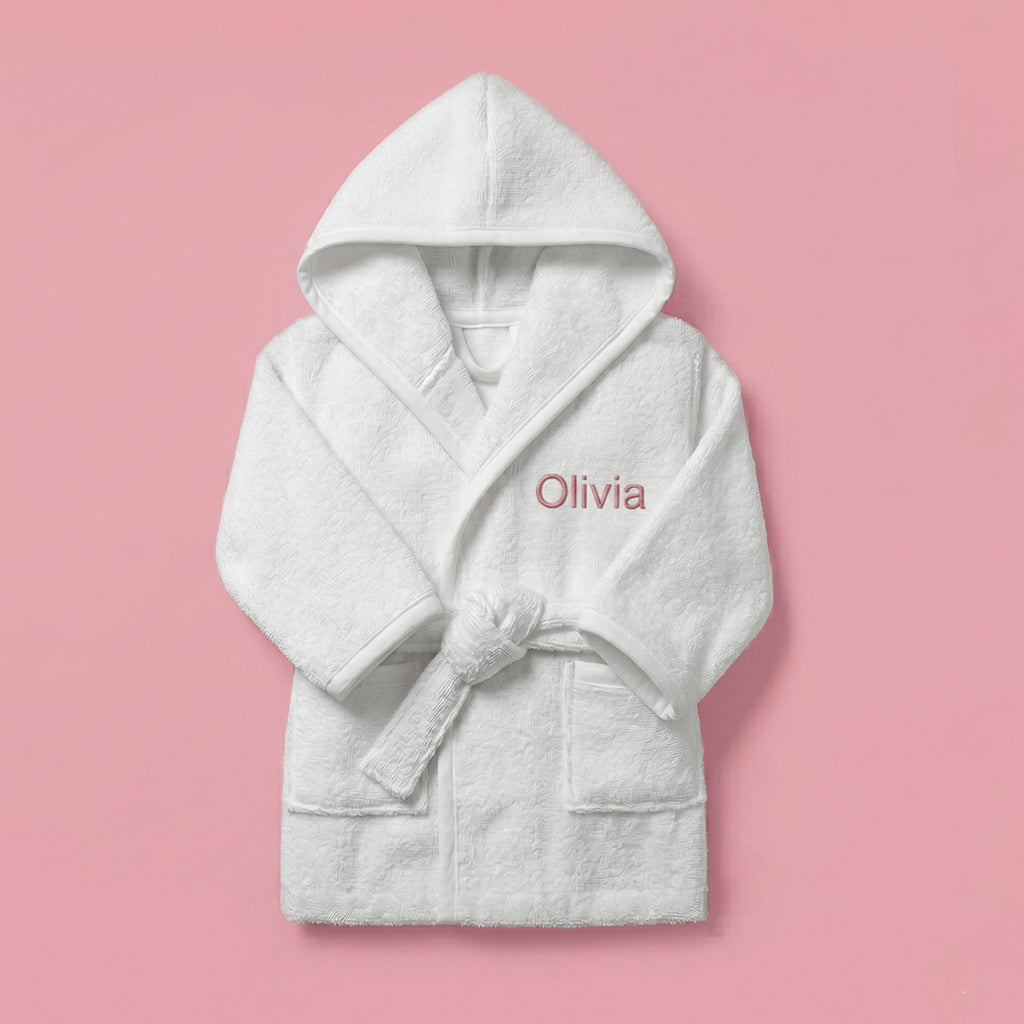 Personalised Bathrobe, Pink 1-2 Years