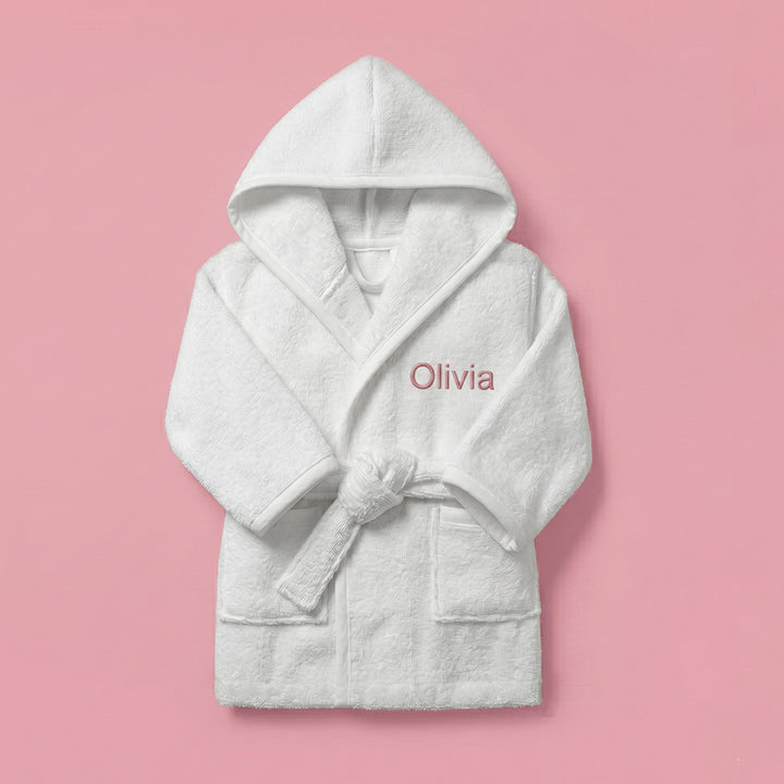 Personalised Bathrobe, Pink 1-2 Years