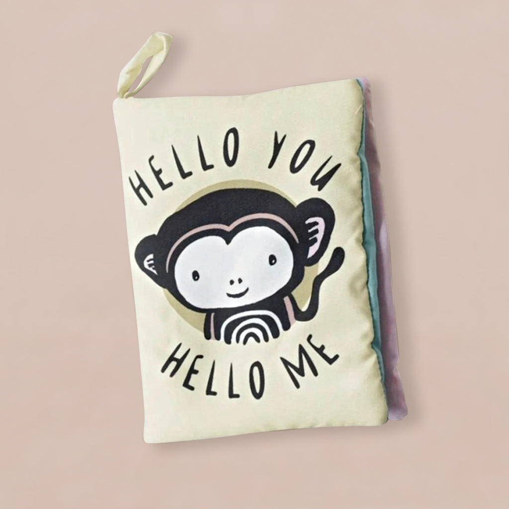 Personalised Morris Monkey Soft Toy With Snuggle Wrap and Book, Blue