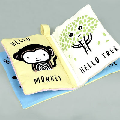 Personalised Morris Monkey Soft Toy With Snuggle Wrap and Book, Blue