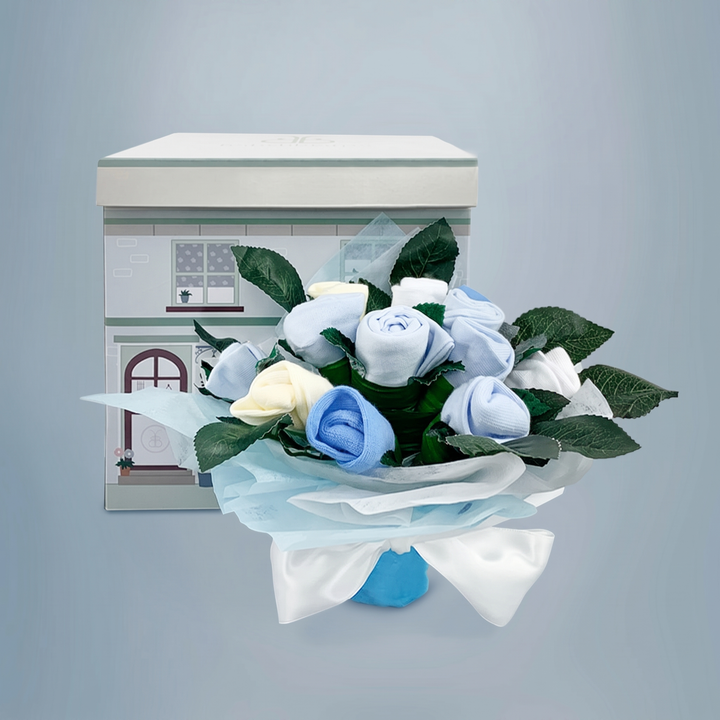 Welcome Baby Clothes Posy New Baby Gift, Blue
