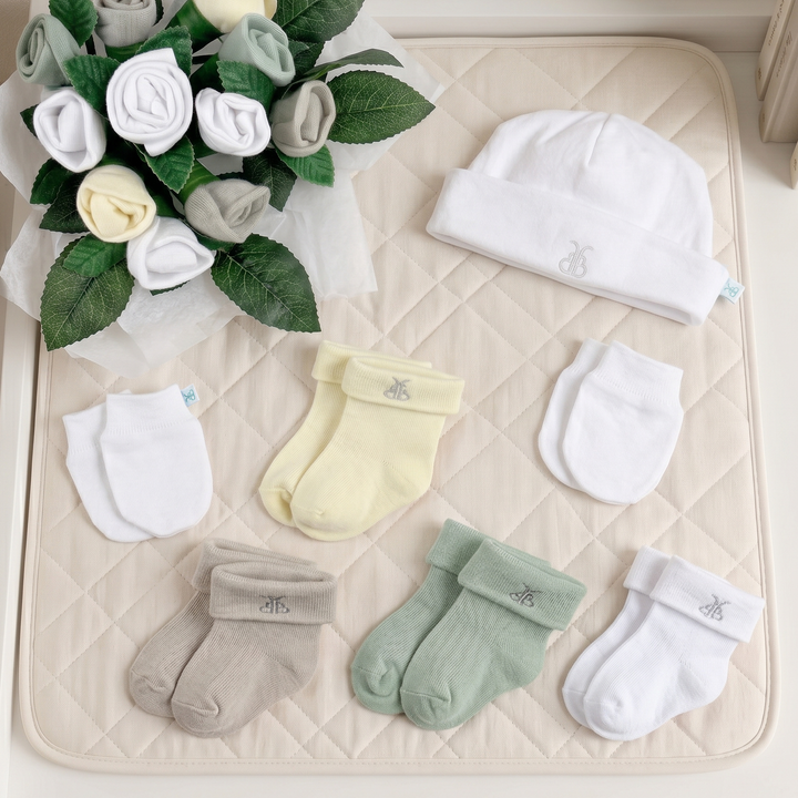 Welcome Baby Clothes Posy New Baby Gift, Neutral