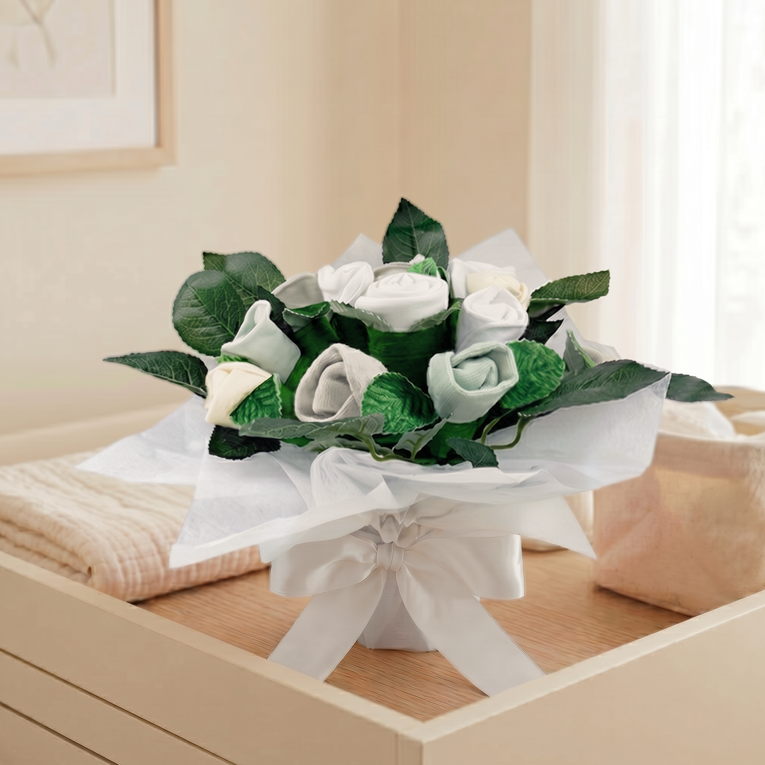 Welcome Baby Clothes Posy New Baby Gift, Neutral