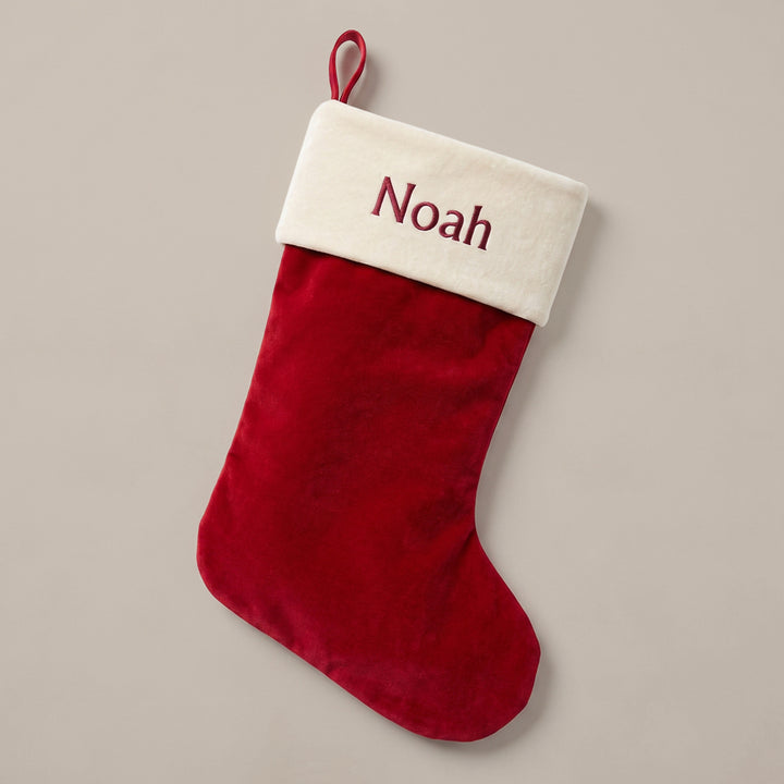 Personalised Bertie Bear and Christmas Stocking, Red