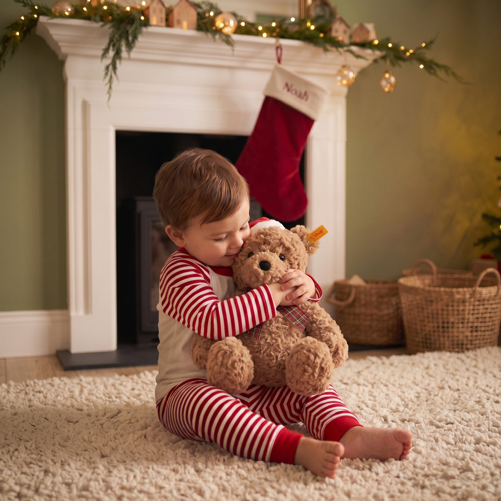 Steiff Jimmy Christmas Bear with Personalised Red Stocking Gift Set