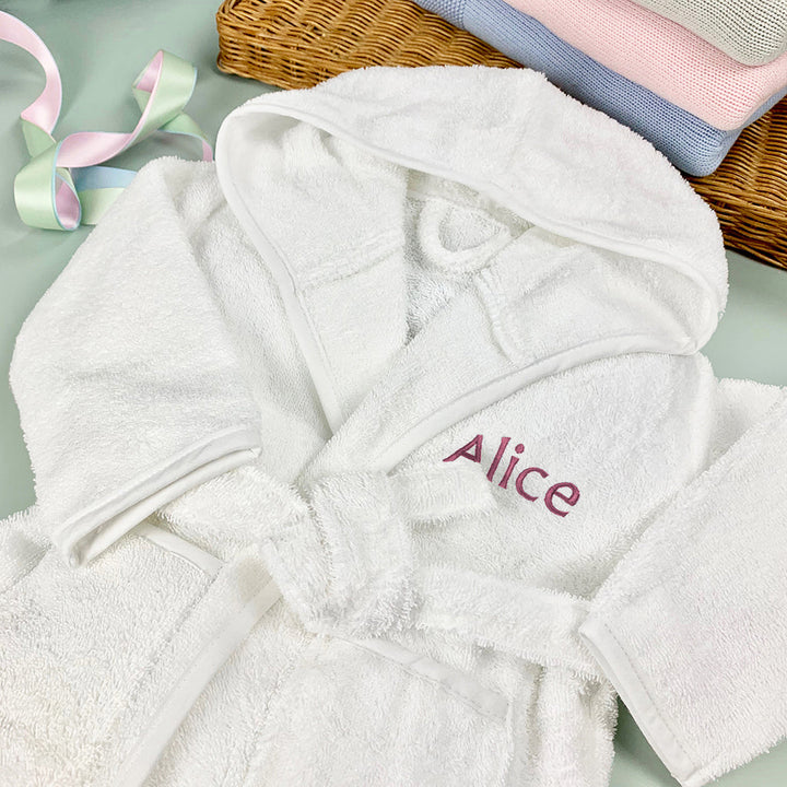 Personalised Bunny and Bathrobe Hamper, Pink - 1-2 Years