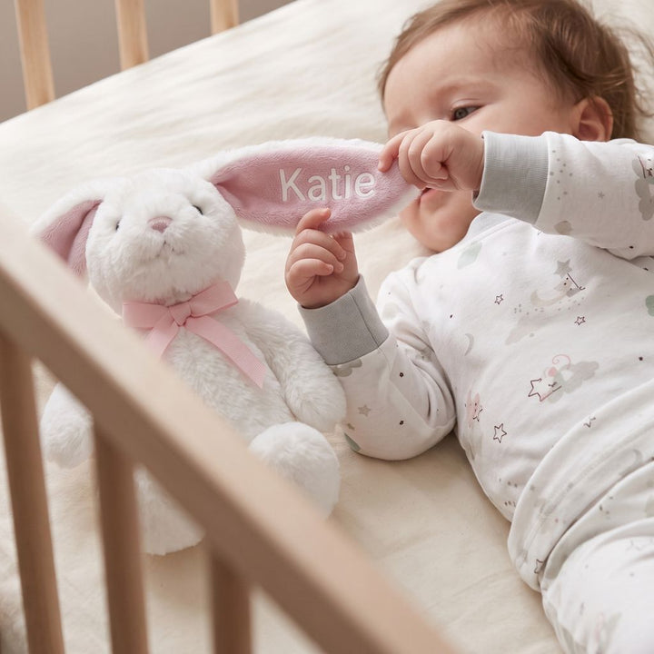 Personalised Little Grey Eco Bunny with Little Love Pyjamas