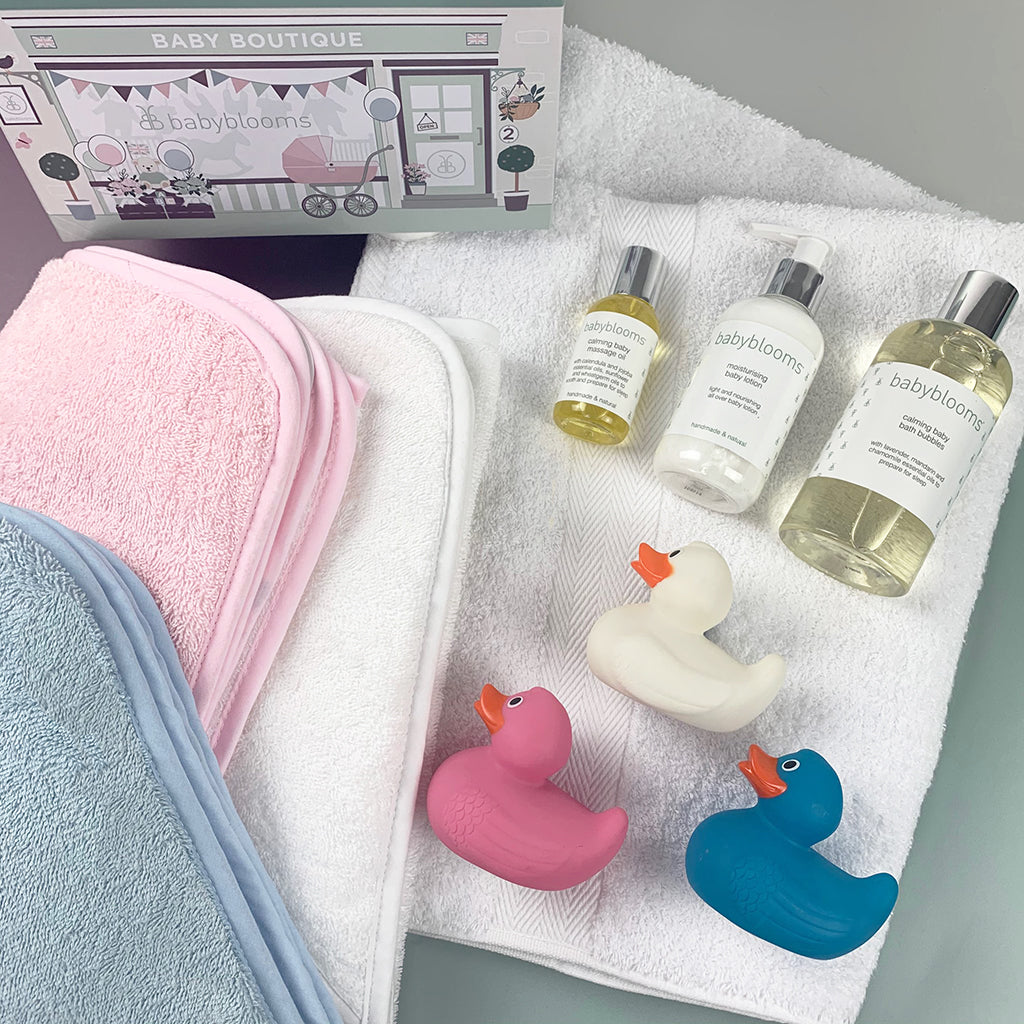 Personalised Baby Bathtime Hamper, White