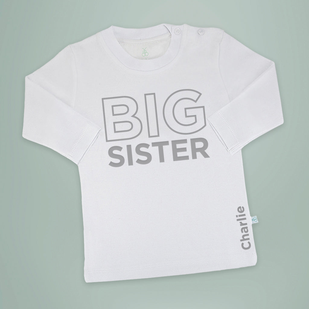 Personalised Big Sister T-shirt-Long-Sleeved
