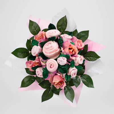 Hand Tied Baby Clothes Bouquet - Pink