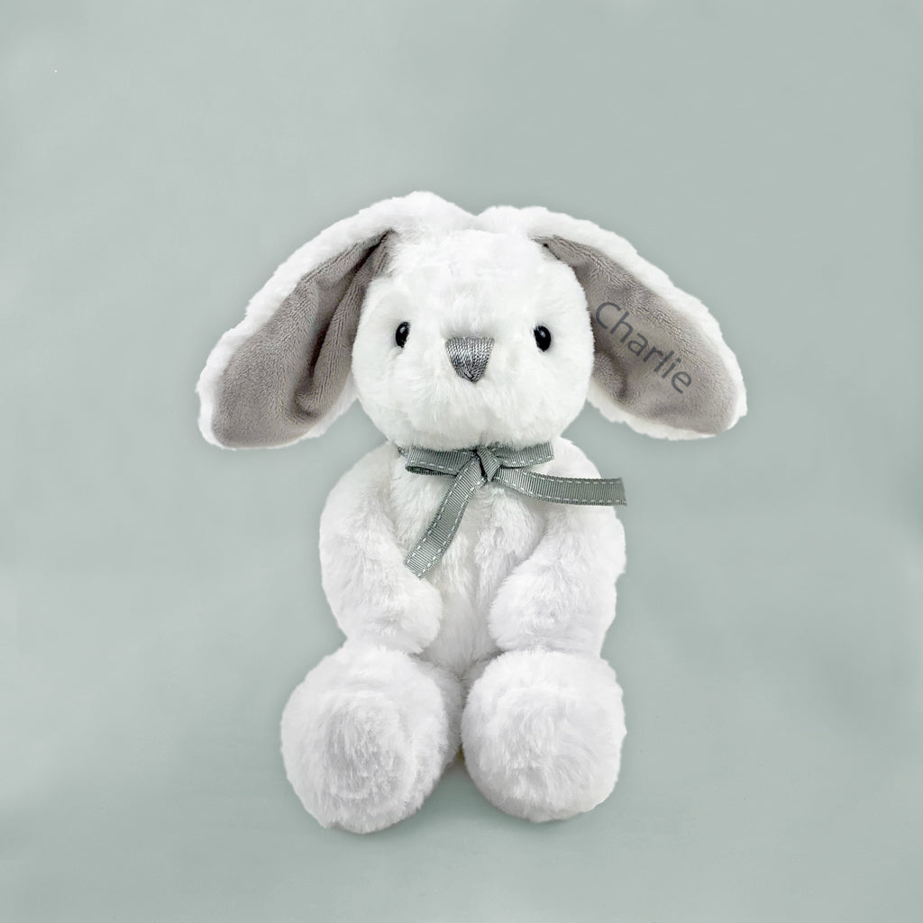 Personalised Little Grey Bunny Welcome Baby Hamper