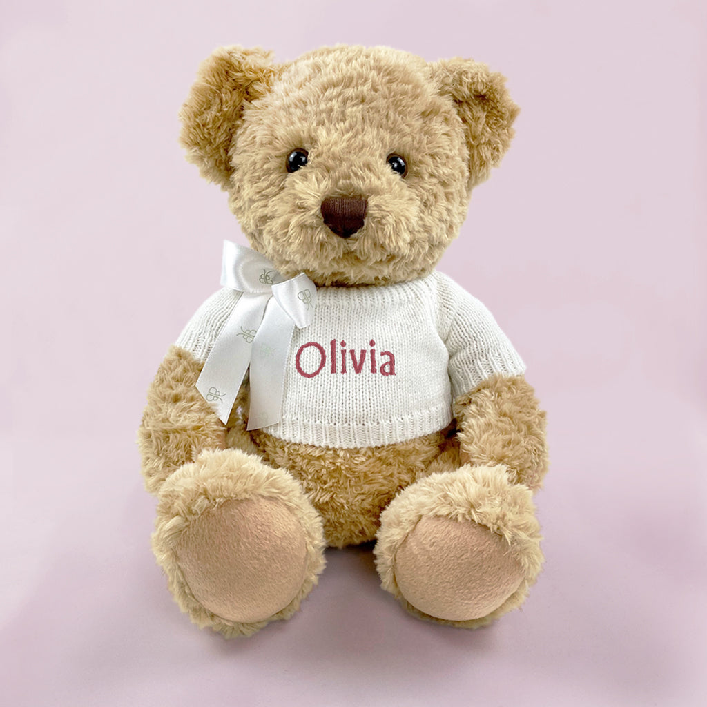 Personalised Baby Girl Pink Teddy Bear Gift