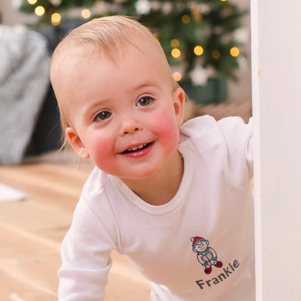 Babys First Christmas Personalised Elf T Shirt Cracker