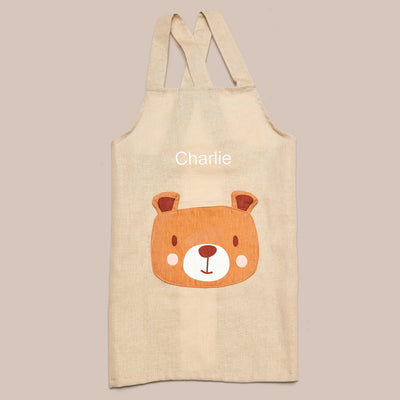 Personalised Bear Linen Apron