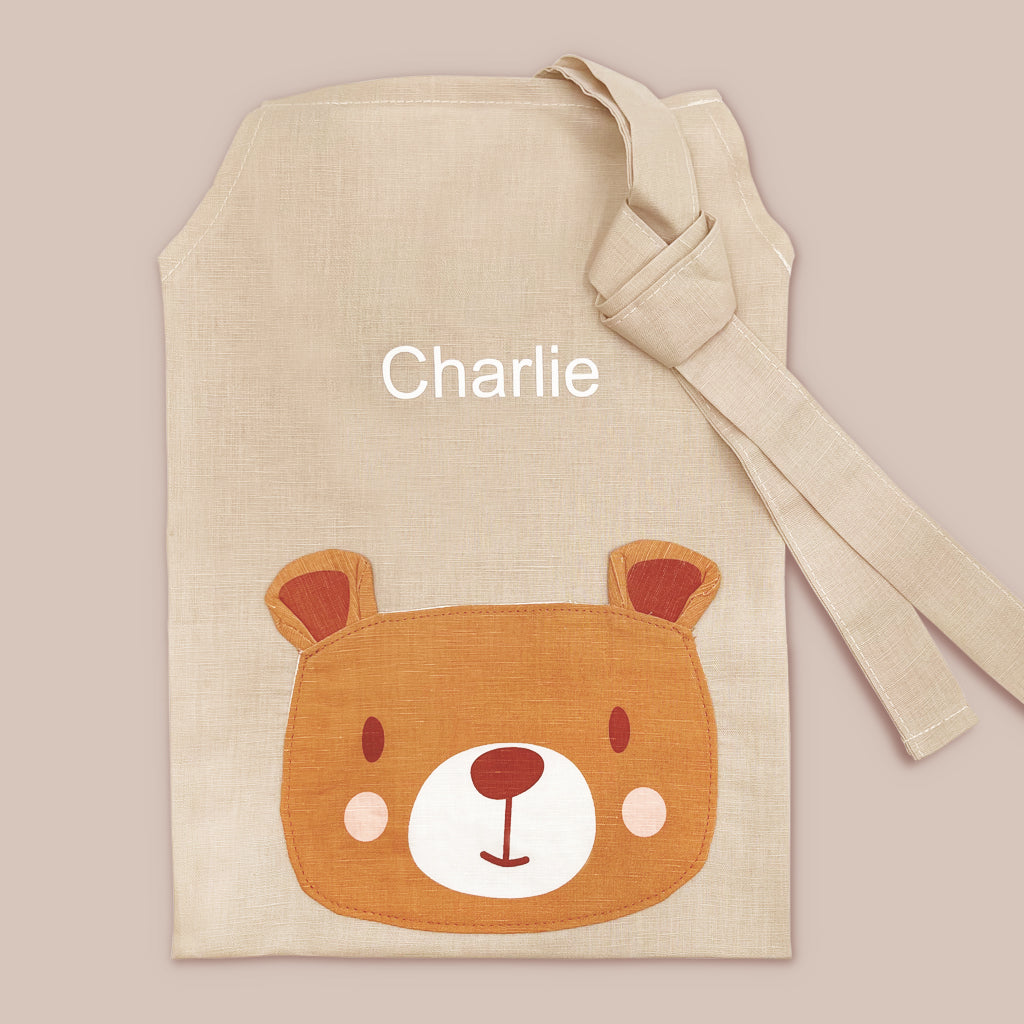 Personalised Bear Linen Apron