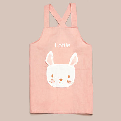 Childrens Gift Rabbit Linen Apron