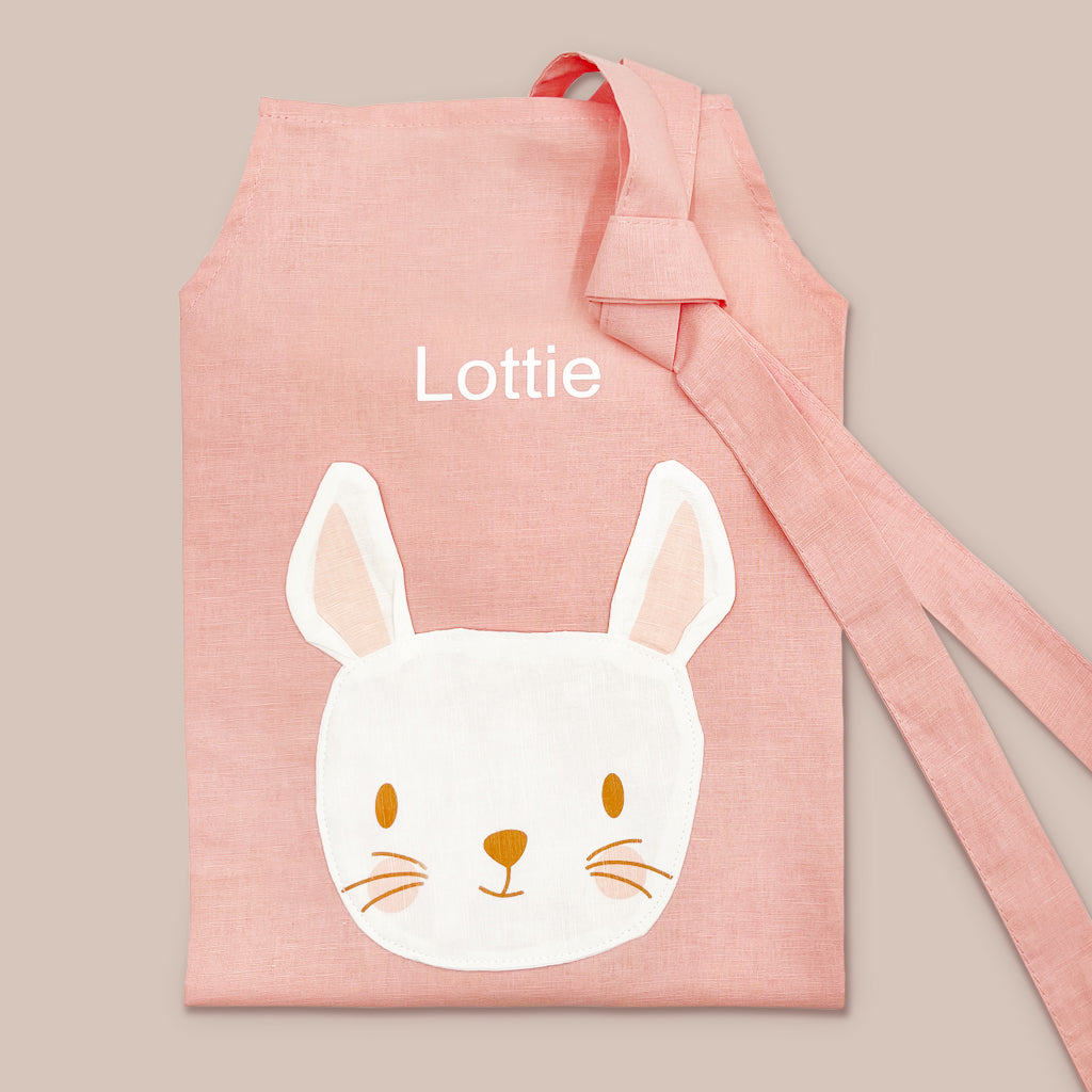 Personalised Rabbit Linen Apron