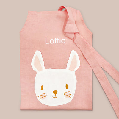 Personalised Rabbit Linen Apron