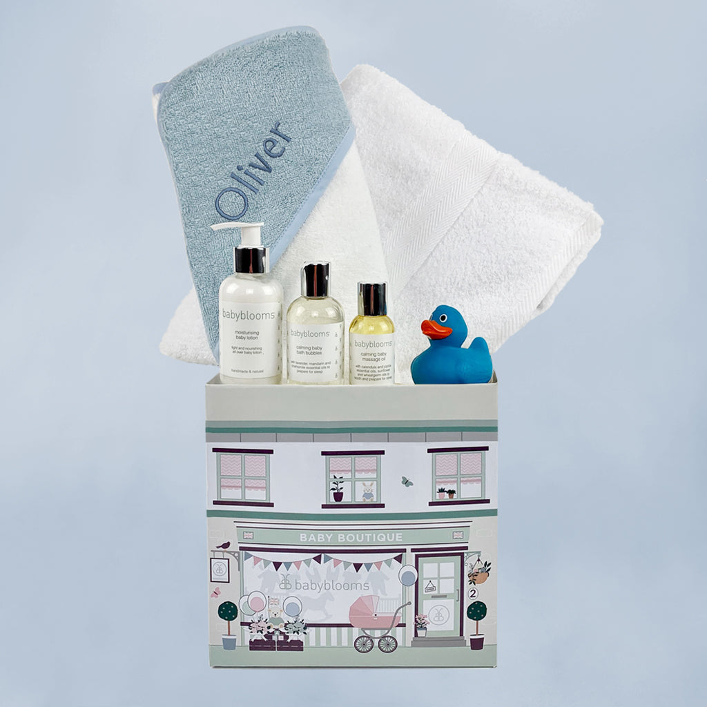 New Baby Boy Personalised Bathtime Hamper  