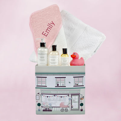 New Baby Girl Personalised Bathtime Hamper  