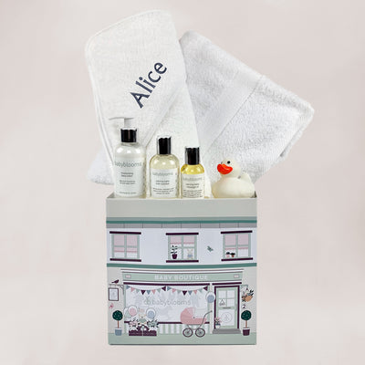 New Baby White Personalised Bathtime Hamper  