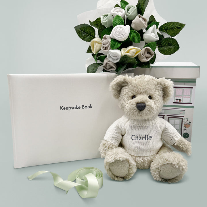 Personalised Baby Blessings Keepsake Hamper with Berkeley Bear