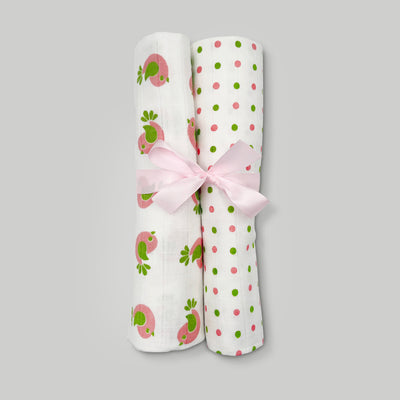 Swaddles and Socks New Baby Gift Set, Pink