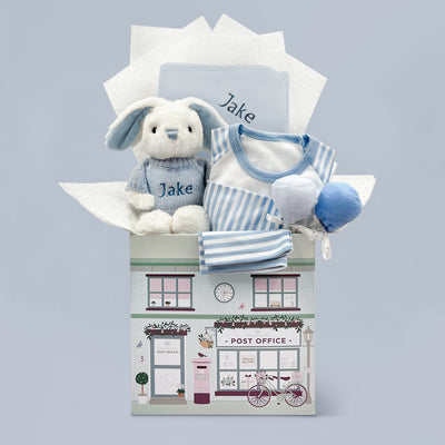 Baby Boy Hamper Blue With Blue Bunny