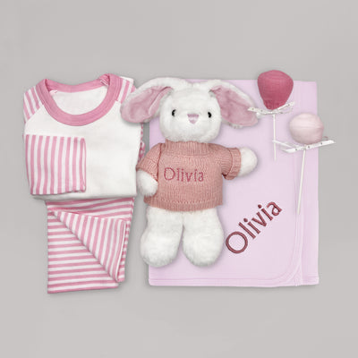 Little Bunny Snuggle Hamper, Pink