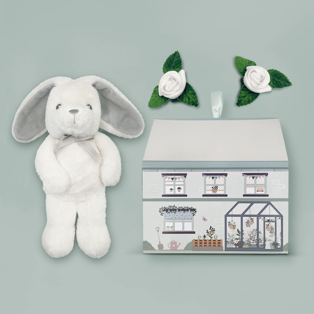 Bunny and Buds New Baby Gift Set, Grey