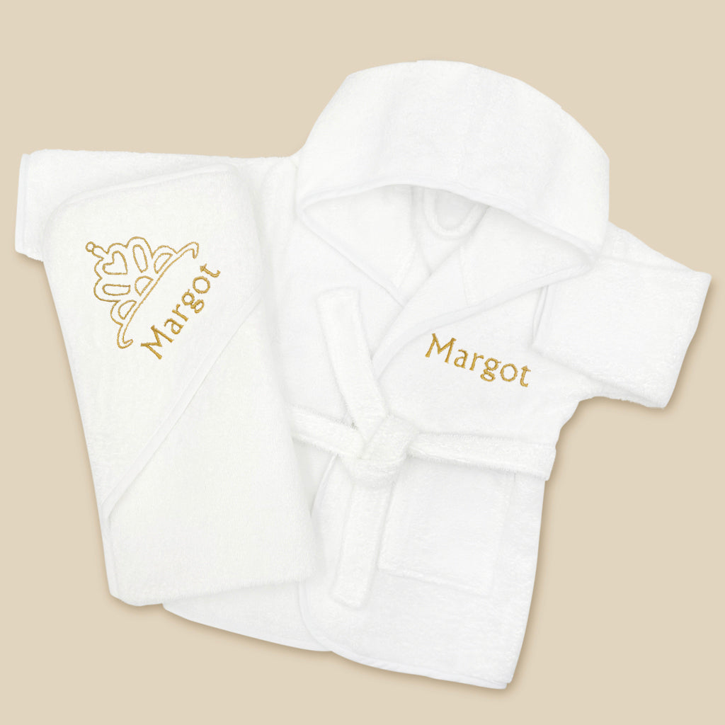 Baby Gift Set Personalised Bathrobe And Hooded Towel Little Princess 1-2 Years