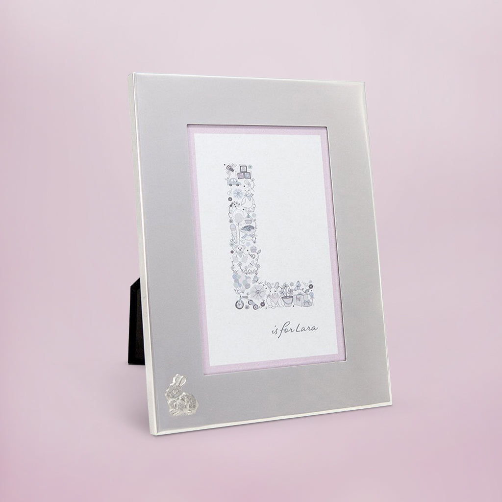 Christening Gift Silver Photo Frame Bunny