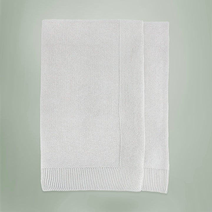 Grey 100% Cotton Knitted Baby Blanket 