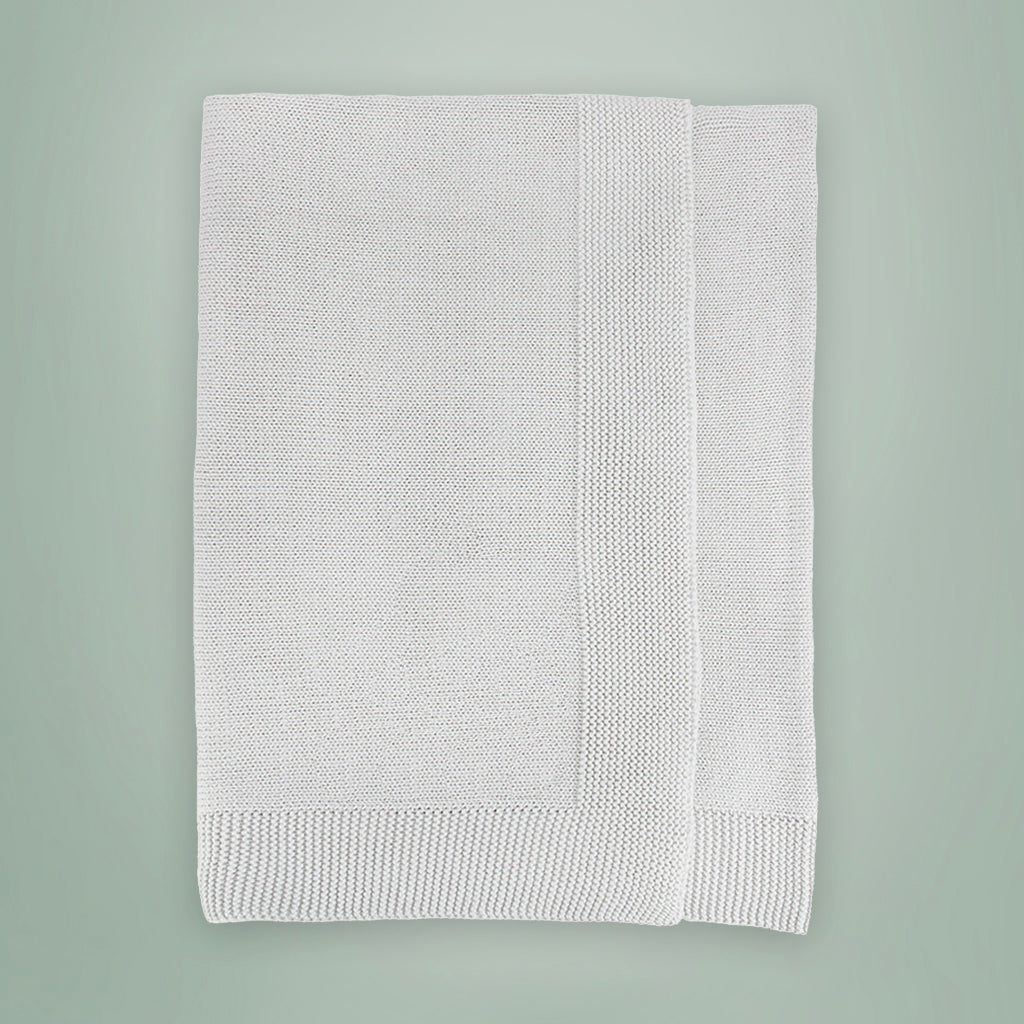 Knitted Cotton Baby Blanket, Grey