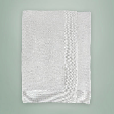 Knitted Cotton Baby Blanket, Grey
