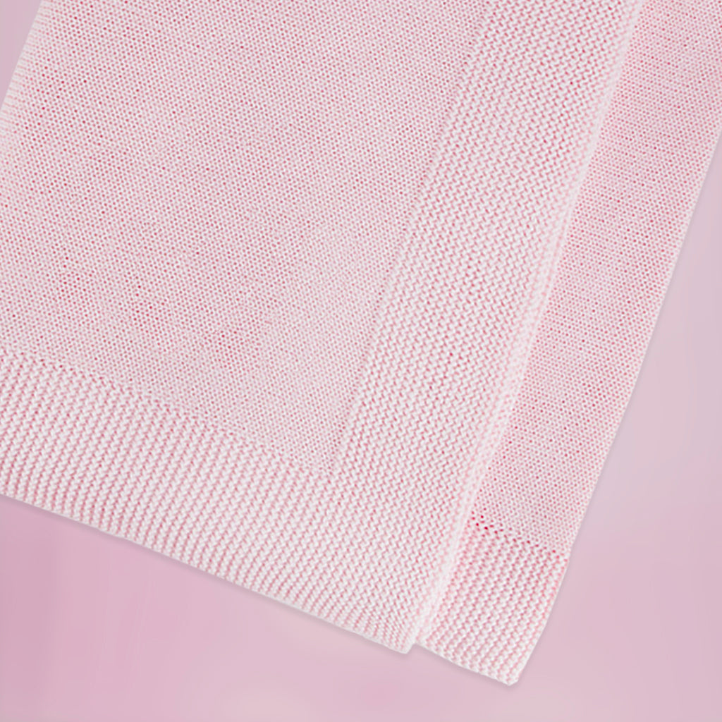 Knitted Cotton Baby Blanket, Pink