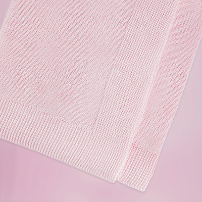 Knitted Cotton Baby Blanket, Pink