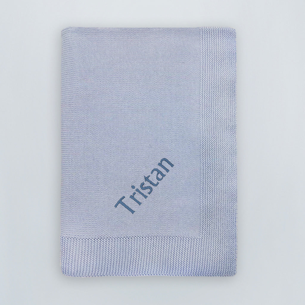 Knitted Baby Blanket Blue
