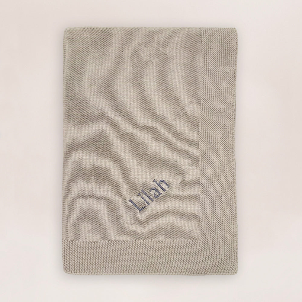 Knitted Baby Blanket Grey