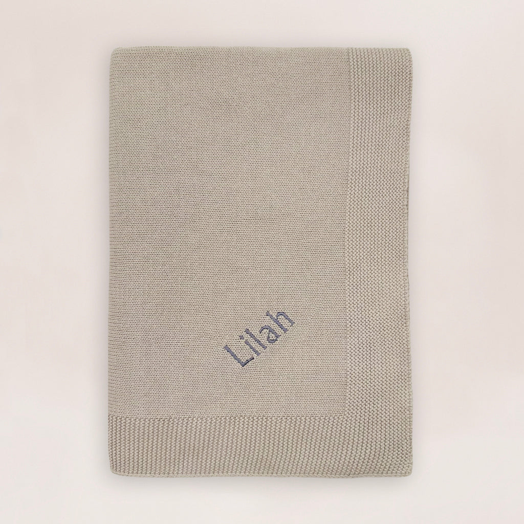 Knitted Baby Blanket Grey