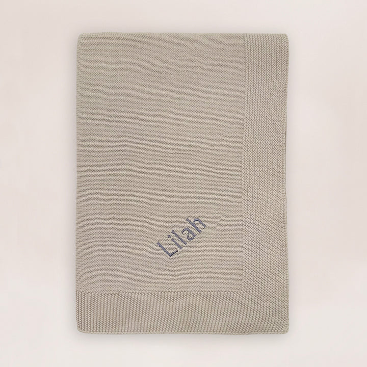 Knitted Baby Blanket Grey