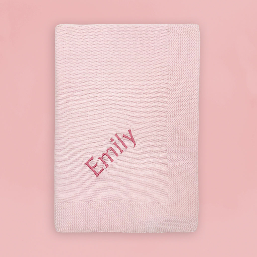 Knittted Baby Blanket Pink