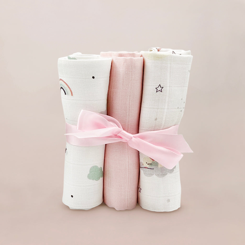 Little Love Trio of Muslins - Pink