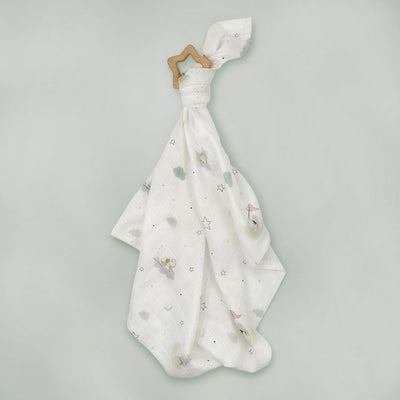 Little Love Trio of Muslins With Wooden Teethers